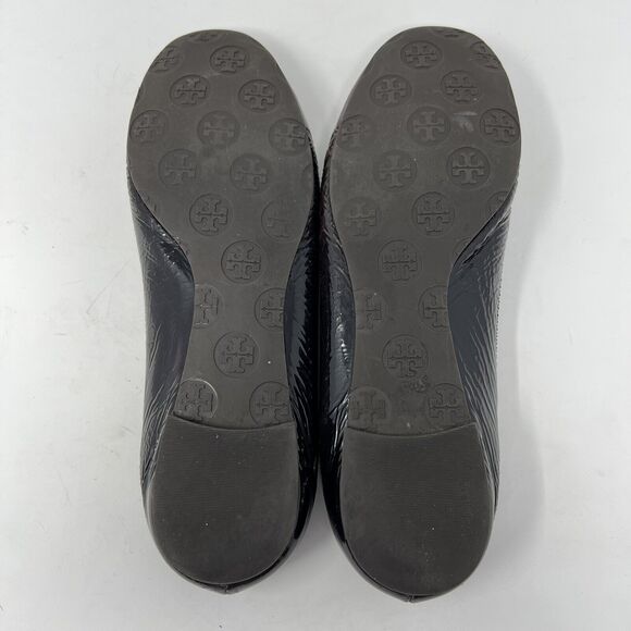 Tory Burch Reva Plum Burgundy Patent Leather Ballet Flats Women’s 8.5 - Picture 12 of 12
